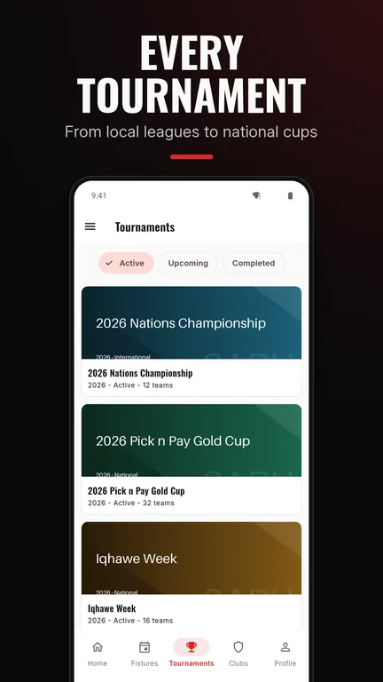 ClubRuggas app tournaments