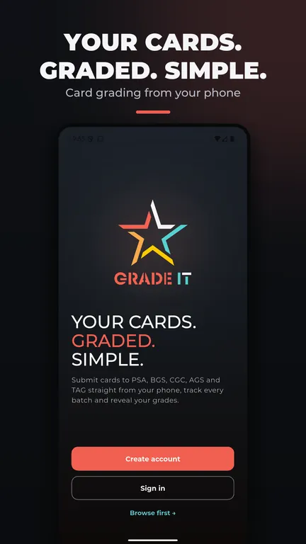 GradeIt app welcome screen