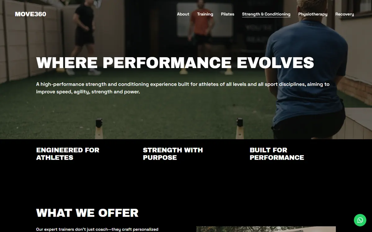 Move360 strength and conditioning page