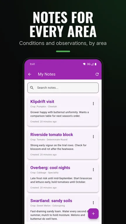 Stark Notes area notes